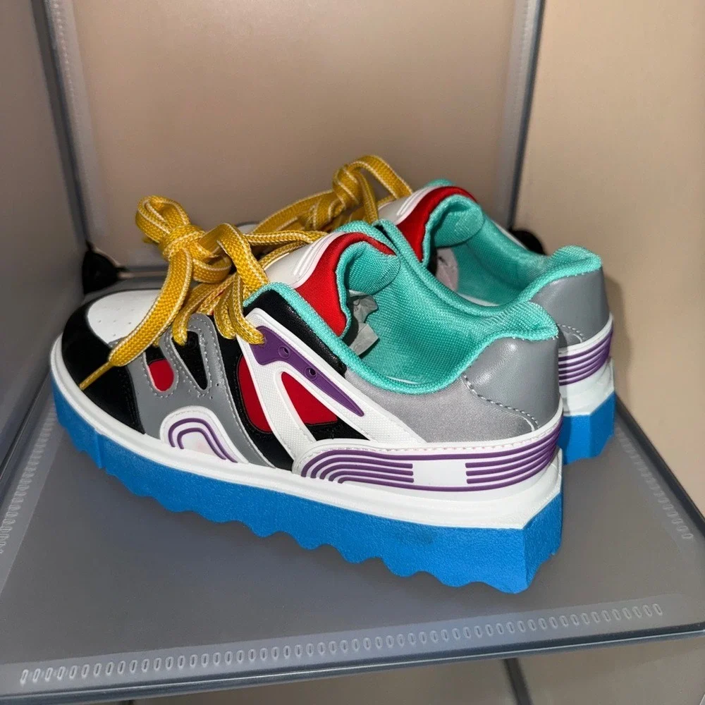 Forever Link Women's Multicolored Chunky Platform Sneakers Size 5.5